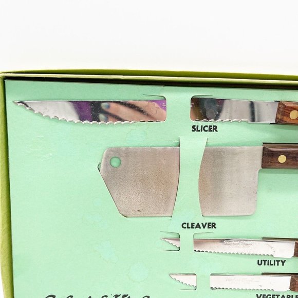 Vintage Hanford Forge Colonial Kitchen Stainless Steel Cutlery Set In Box Japan - Picture 6 of 12